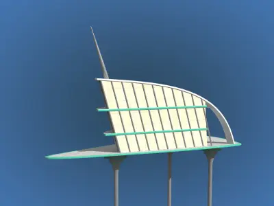 Sci-Fi Architecture Skyscraper 04  3D model