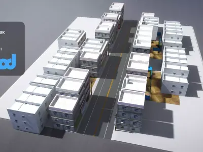 TW Street with Livingroom 02 3D model
