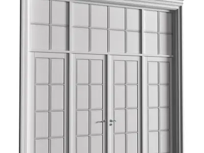 French Interior Door Partition in classic style 3D model