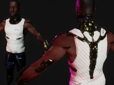 cyberpunk male A  Low-poly 3D model