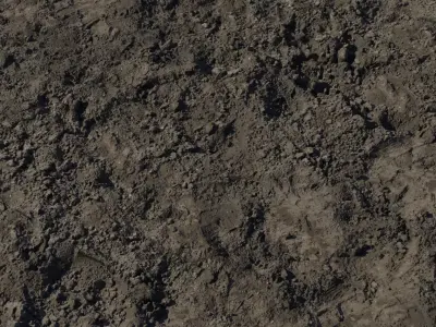 Freshly Tilled Soil With Footprints PBR Texture Texture