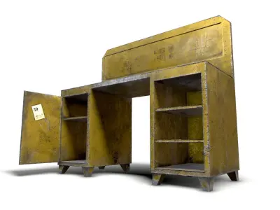 Old Metal Table Low-poly 3D model