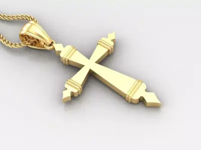 Light Gold 18K Cross Pendant 2CP095 3D print model