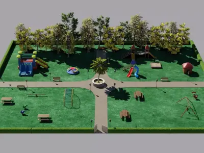 Play park Low-poly 3D model