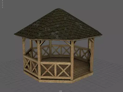  Garden Gazebo Low-poly 3D model