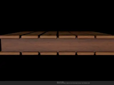 Stylized Wooden Floor Planks 3D Model - AI Low-poly 3D model