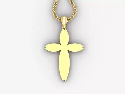 Light Gold 18K Cross Pendant 1CP083 3D print model
