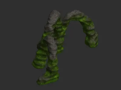 Triple Arch - Moss 2 Low-poly 3D model