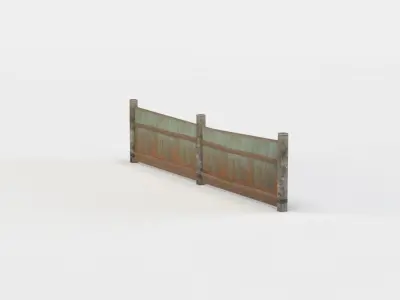 Fence segment Low-poly 3D model