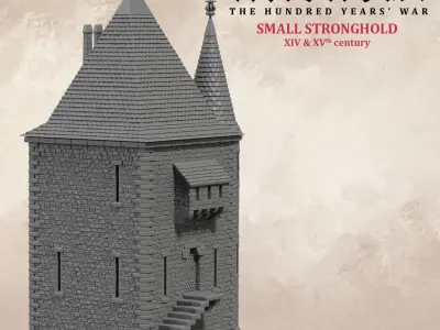 Small countryside keep 14th and 15th centuries 3D print model