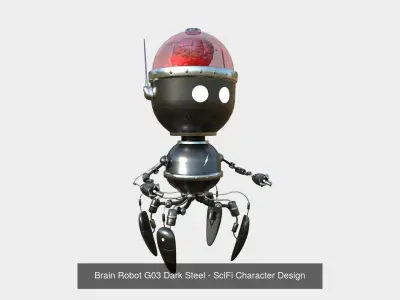 10 Brain Robots G Collection - SciFi Character Design 3D Model Pack