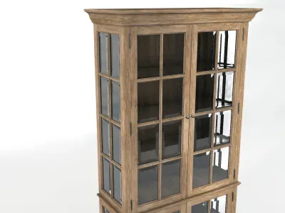 old cabinet wooden cabinet Low-poly 3D model
