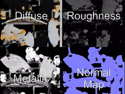 Vintage Industrial Hanging Light Model Pack Low-poly 3D model