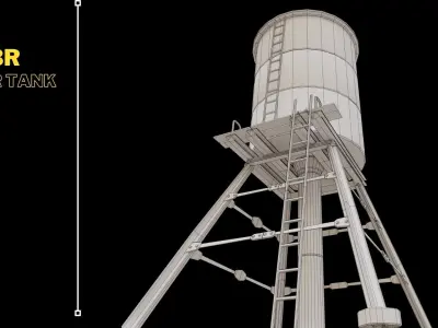 Water Tank PBR Low-poly 3D model Low-poly 3D model