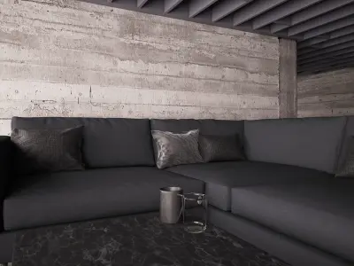 Home and Office - The dark sofa furniture design 05 3D model