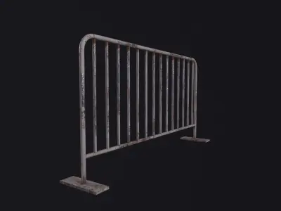 Crowd Barrier 3D Model Low-poly 3D model
