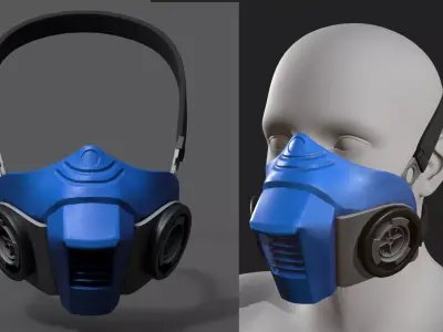 Gas mask helmet scifi fantasy space mask protection  Low-poly 3D model