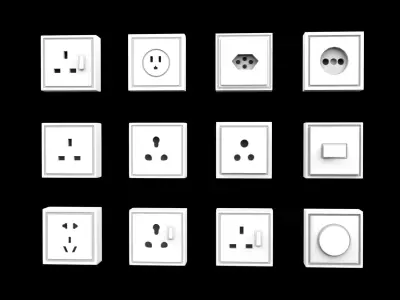 Electric Sockets Set  3D model
