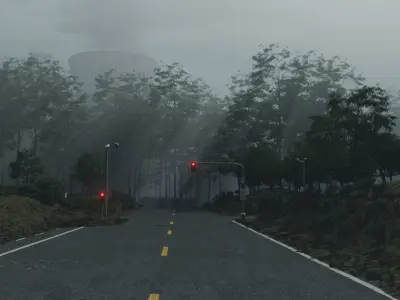 Forest Road With all the assets 3D model