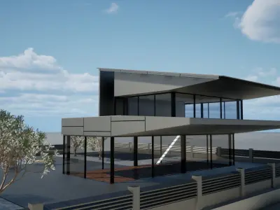 Modern house Low-poly 3D model 18