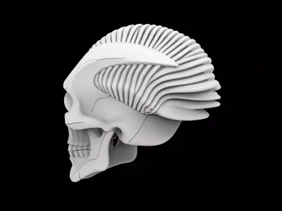 Alien Skull 3D print model 3D print model