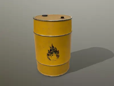 Barrel Set Low-poly 3D model
