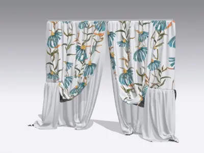 Curtain Low-poly 3D model