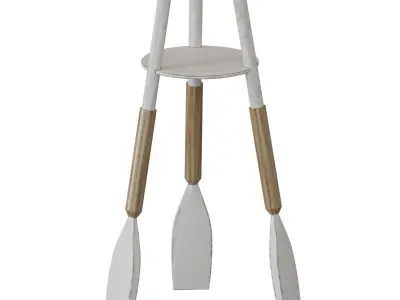 Nautical Tripod Oar Floor Lamp 3D model