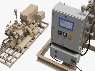  Industrial Air Compressor Skid Unit 