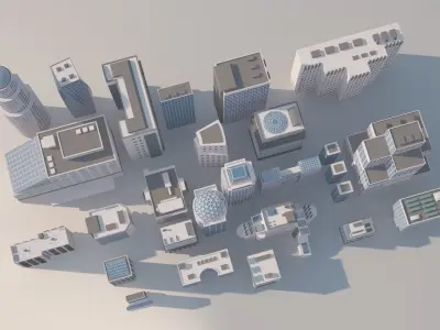 Buildings city 3D model