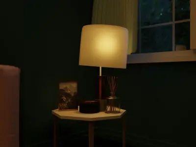 soft bedroom lamp 3d Low-poly 3D model