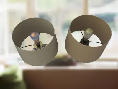 Table lamp in modern style and vintage style Low-poly 3D model