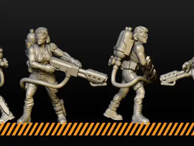 Female Jungle Fighters  3D print model