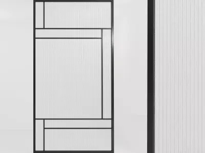 Glass partition door 80 Low-poly 3D model