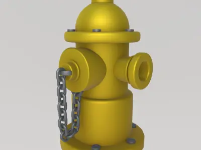 Stylized Fire Hydrant Set 3D model