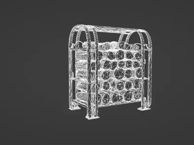 Compact Outdoor Firewood Rack with Tool Shelf 3D model
