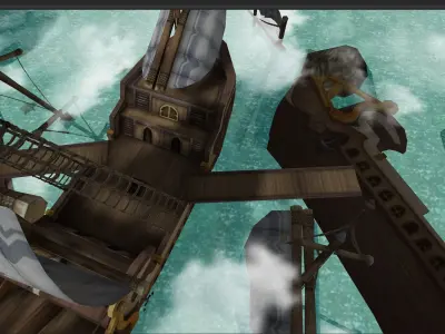 Casual Tiny Environment - Shipboard Battle Low-poly 3D model