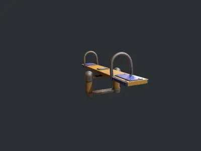 Playground Seesaw - Yellow Low-poly 3D model