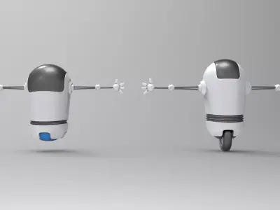 Robots futuristic 3D model