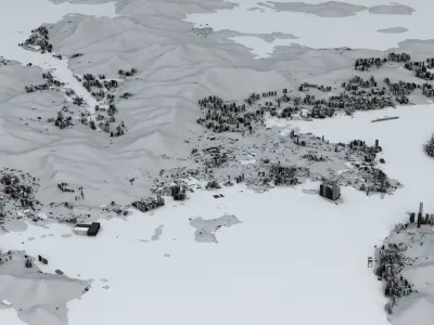 Hong Kong Districts Streets and Buildings with Terrain 3D model