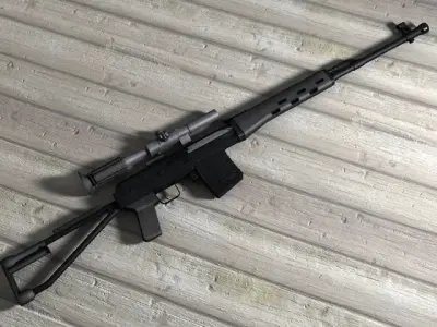 Weapons rifle Low-poly 3D model