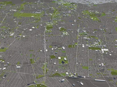 Tehran Iran 50x50km City Map 3D model