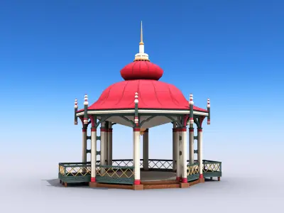 Park Gazebo Low-poly 3D model