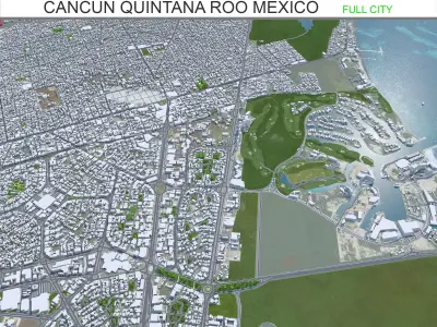 Cancun Quintana Roo Mexico 30km Low-poly 3D model