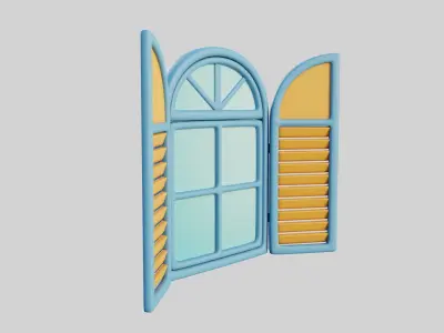 Cartoon Window 21a 3D model