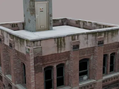 Brick Block Building  Free 3D model