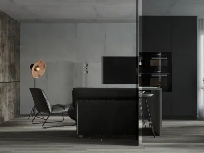 LOFT interior design in cloudy weather 3D model
