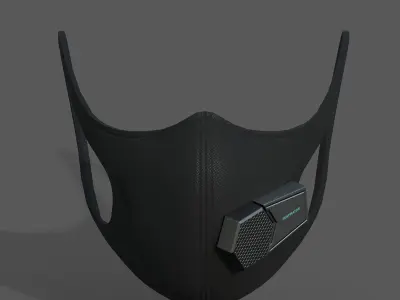 Gas mask fabric futuristic protection isolated  Low-poly 3D model