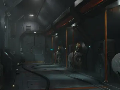 Sci fi interior 03 PBR real time Low-poly 3D model
