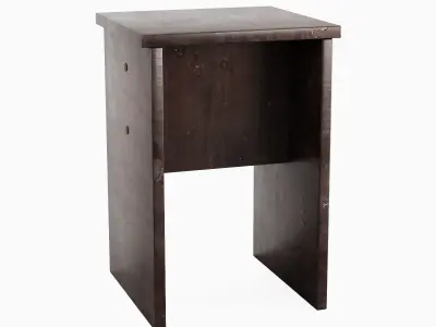 Wooden Stool 01 Low-poly 3D model